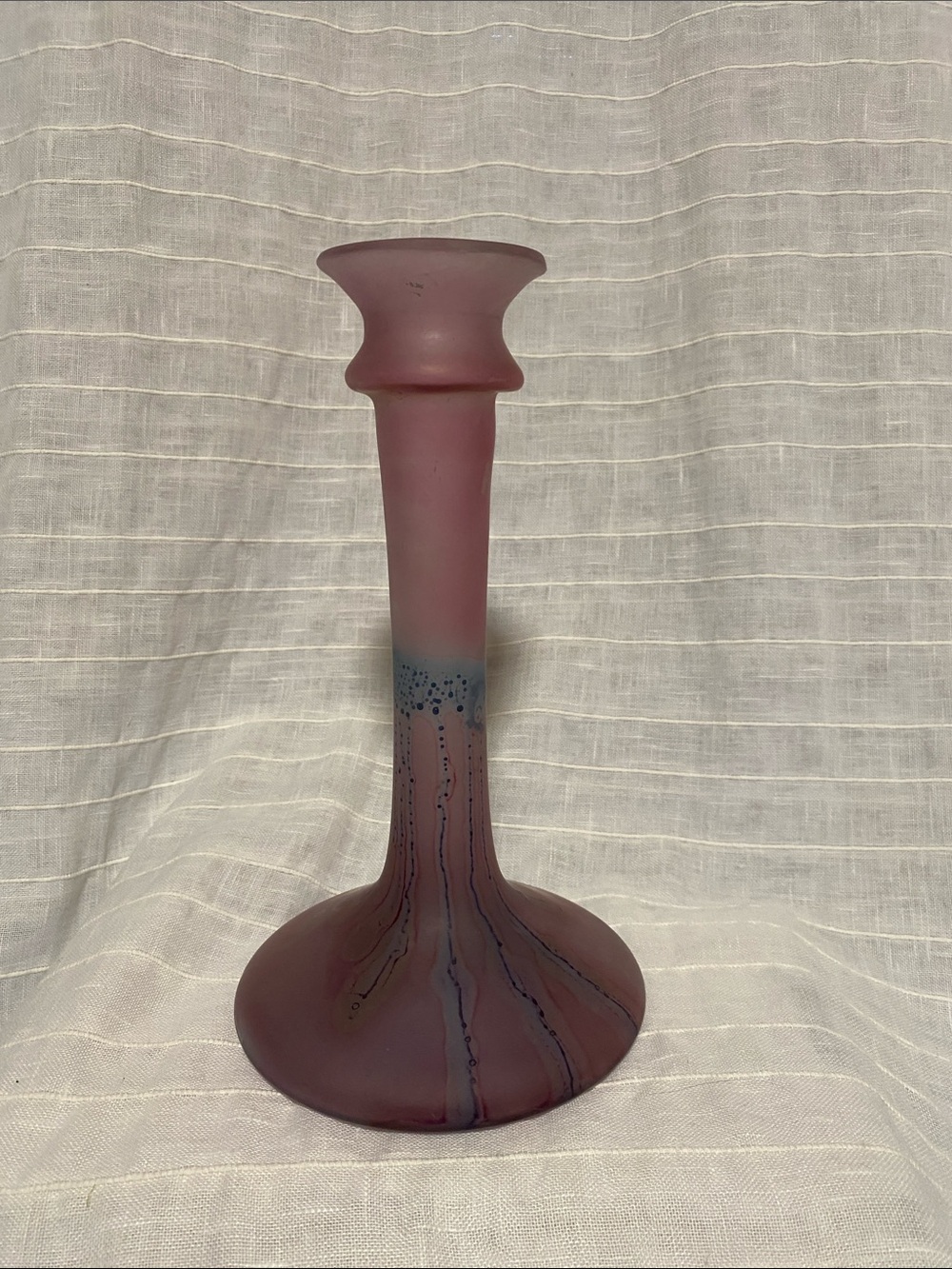 Frosted Mauve Art Glass Bud Vase